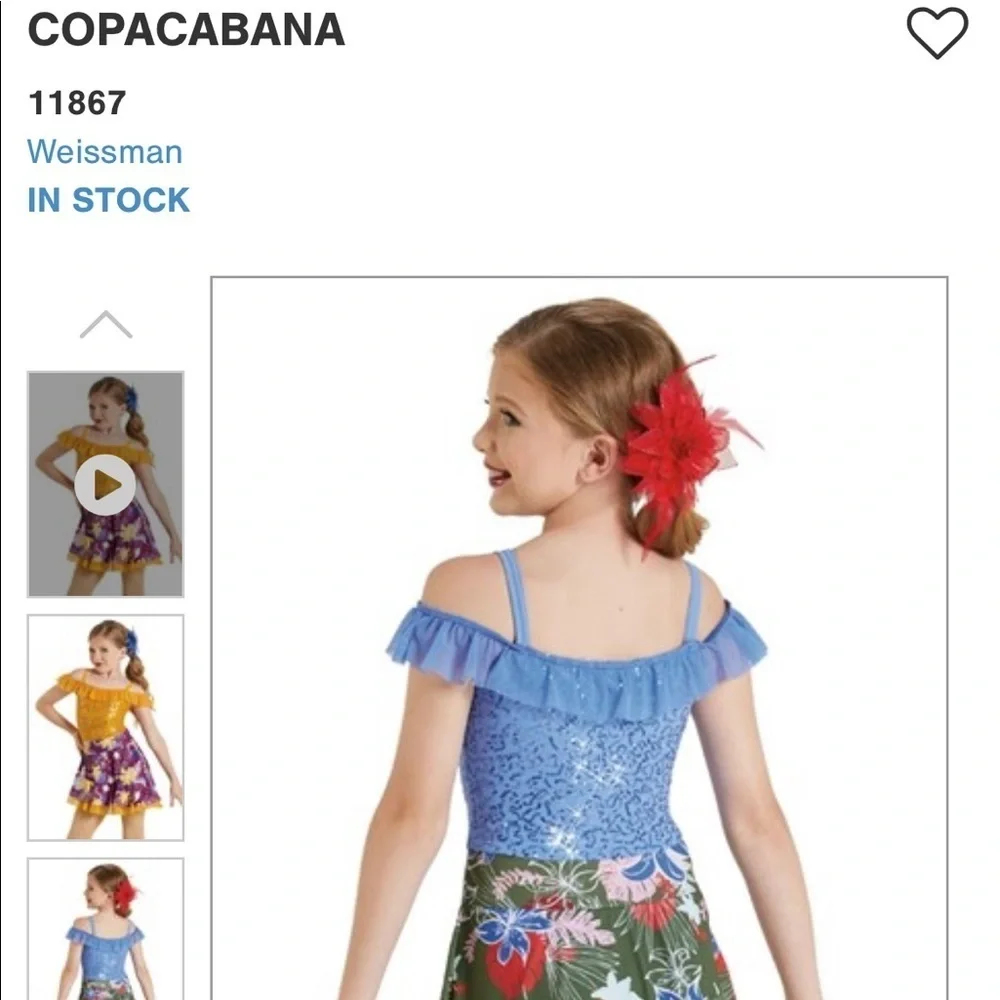 Copacabana 11867 dance Weissman costume Medium